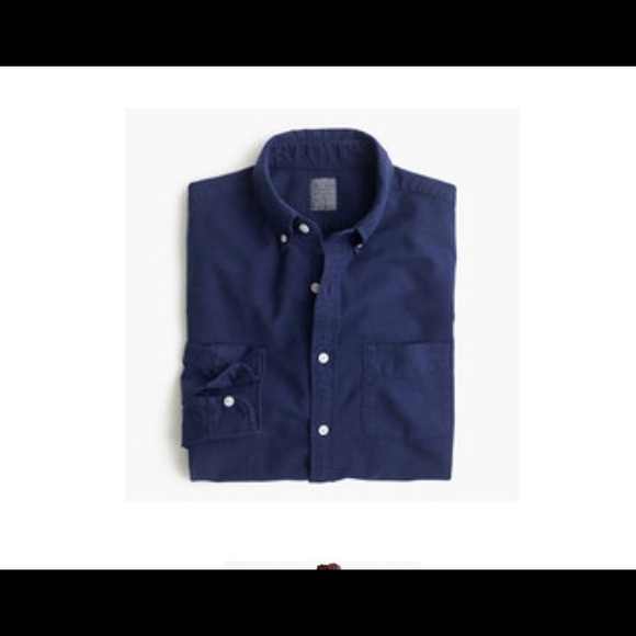 J Crew Navy Oxford Shirt - Picture 2 of 3